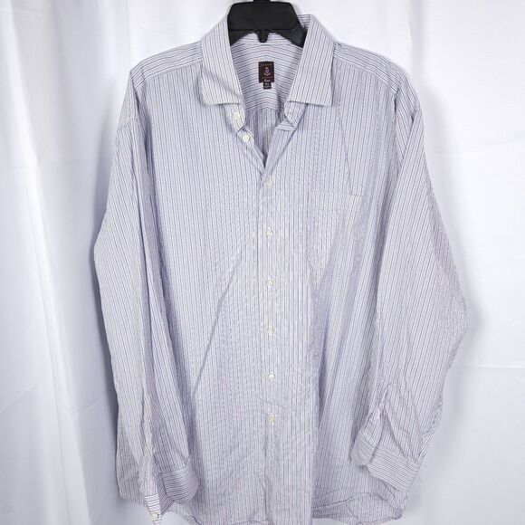 Robert Talbott Estate Mens 18.5 36/37T Purple Striped Button Down Dress Shirt - Picture 1 of 7